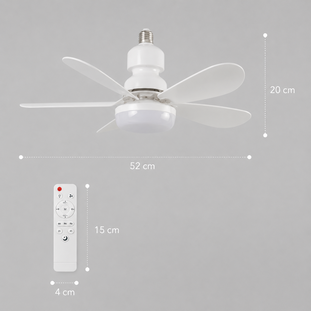 Lámpara Ventilador LED Con Mando