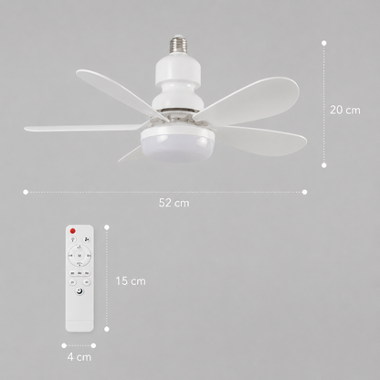 Lámpara Ventilador LED Con Mando